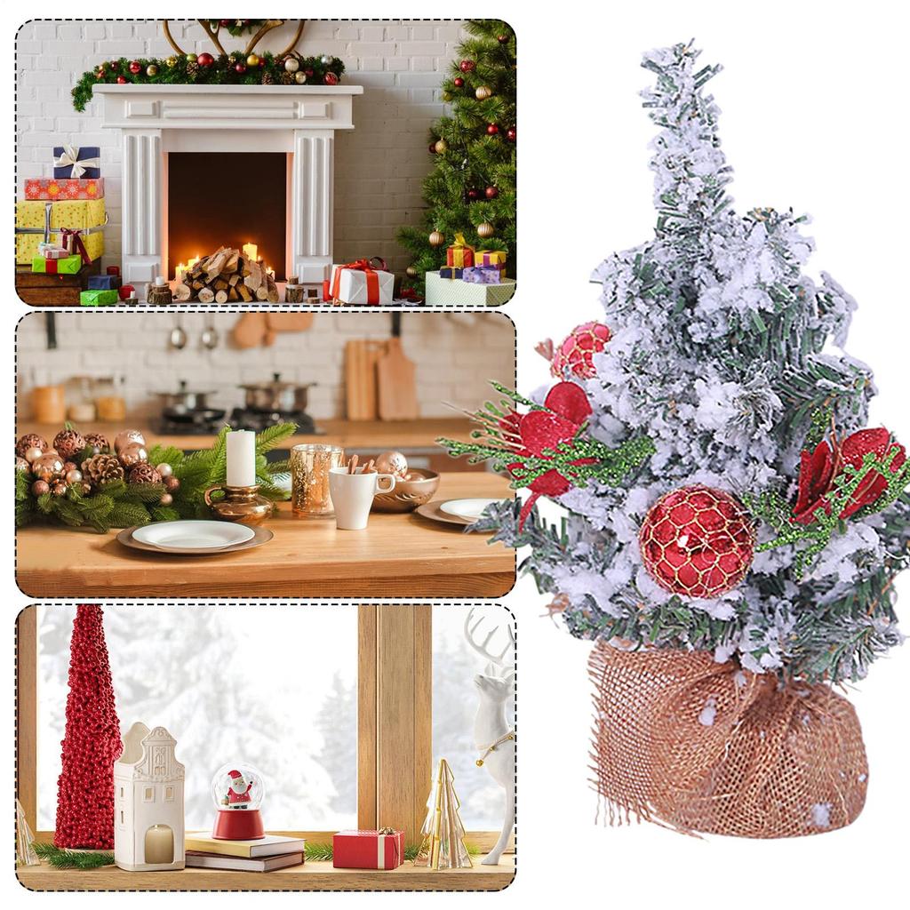 Desk Christmas Tree Seasonal Decor Artificial Christmas Tree Table Ornament For Home Desktop Shelf Dining Table Mantel