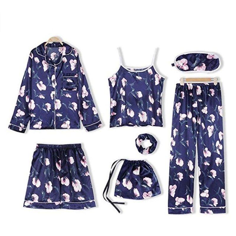 

Нижнее белье Домашняя одежда Одежда для сна Пижамный комплект Пижамы для женщины 7jain hua navy L