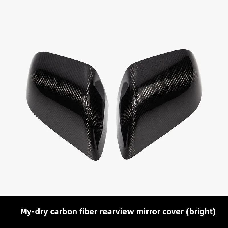 Car Sticker For Tesla Model 3 Model Y 2020-2025 Carbon Fiber Shell Mirror Protective Decorative Cover Rearview Mirror Protective