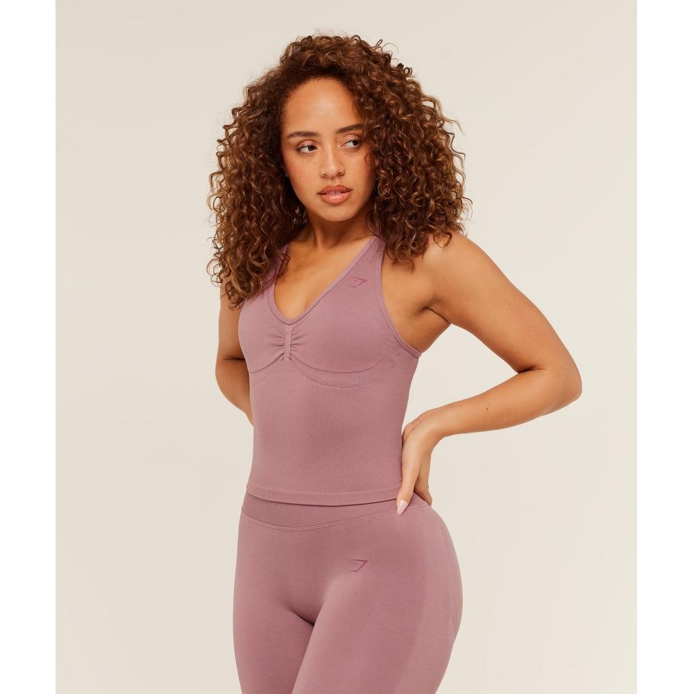 Gymshark Top fără cusături Lift cu suport integrat Roz Calm B6b8q Kcpd
