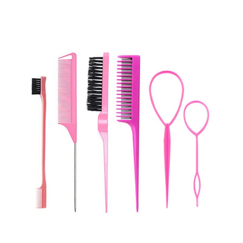 

6/10 шт. набор расчесок для укладки волос, щетка для волос, тройная расческа, расчески для крысиного хвоста, кромочная щетка для хвоста, инструменты для плетения кос, петля для инструментов 6set