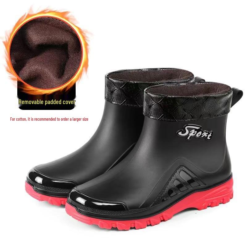 2023 Winter Sale: Men's Short Tube Waterproof Rubber Rain Boots - All-Season Fashionable Flat Design