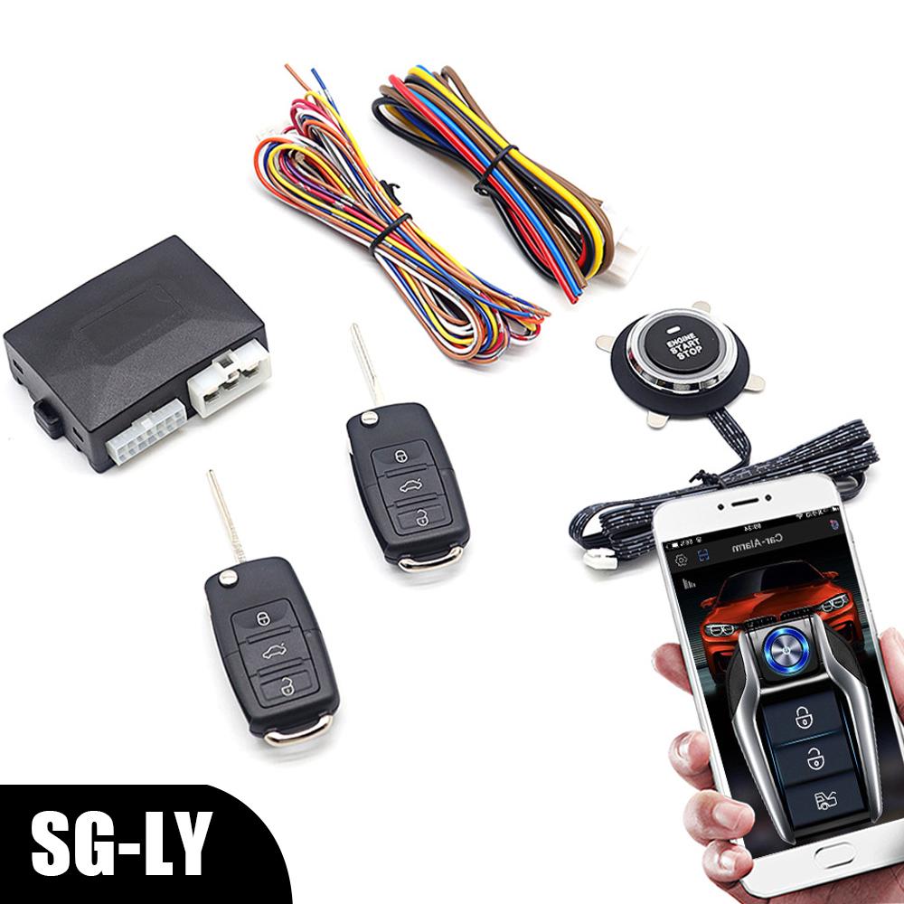 Universal Remote Start Kit Smartphone Control Car Start Stop Keyless Entry System One-button Start Push Systems
