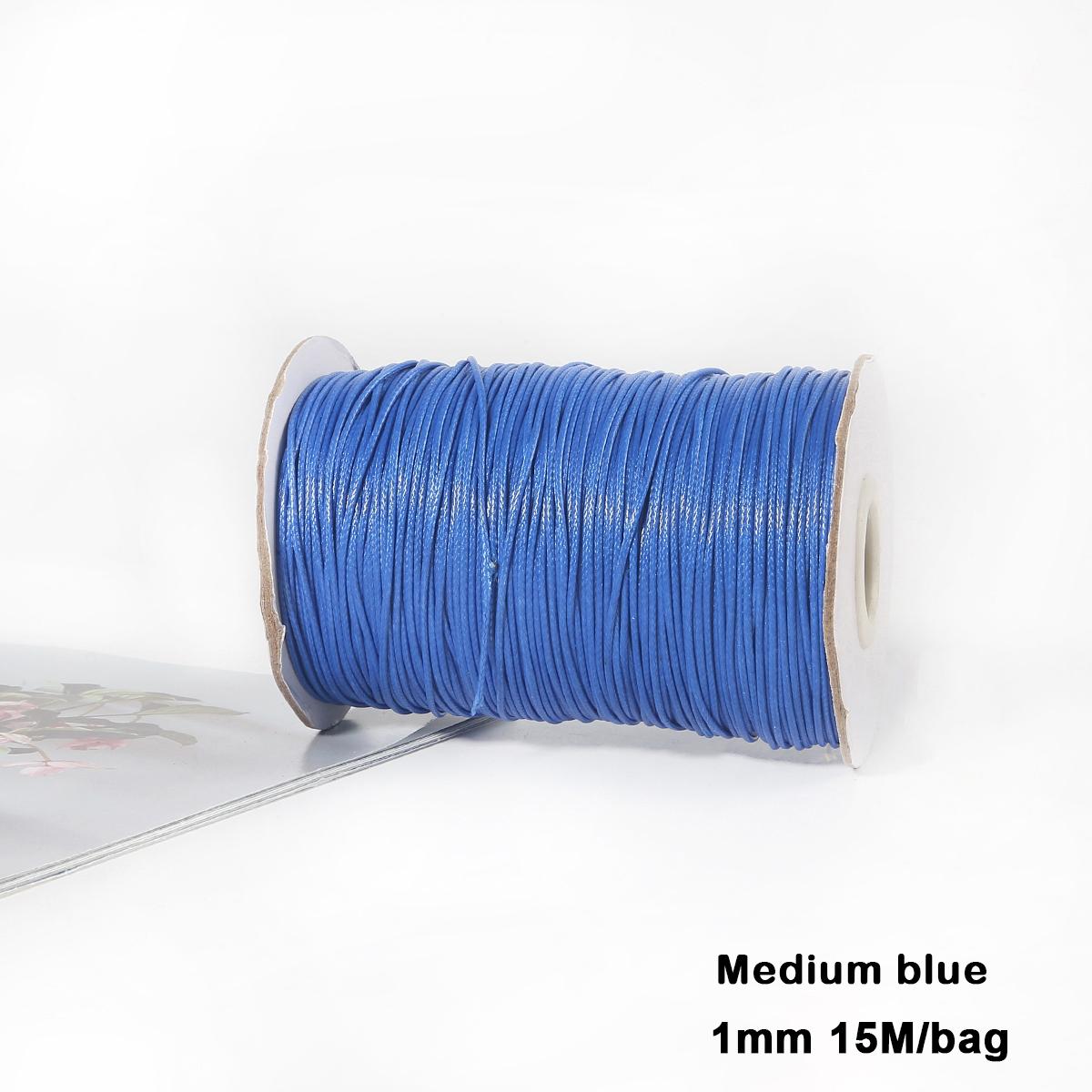 

Разноцветные вощеные хлопковые шнуры для макраме, ювелирные бусины, изготовление ювелирных изделий своими руками 1mm 15meter средний синий