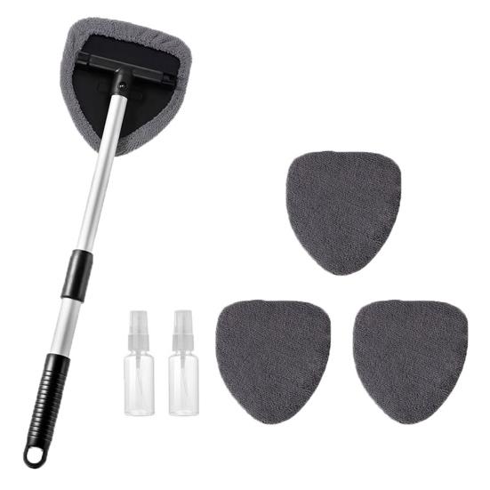 Windshield Cleaning Tool Car Cleaning Brush Retractable Windshield Cleaning Wand Auto Window Cleaner Microfiber Cloth Car Wash Brush