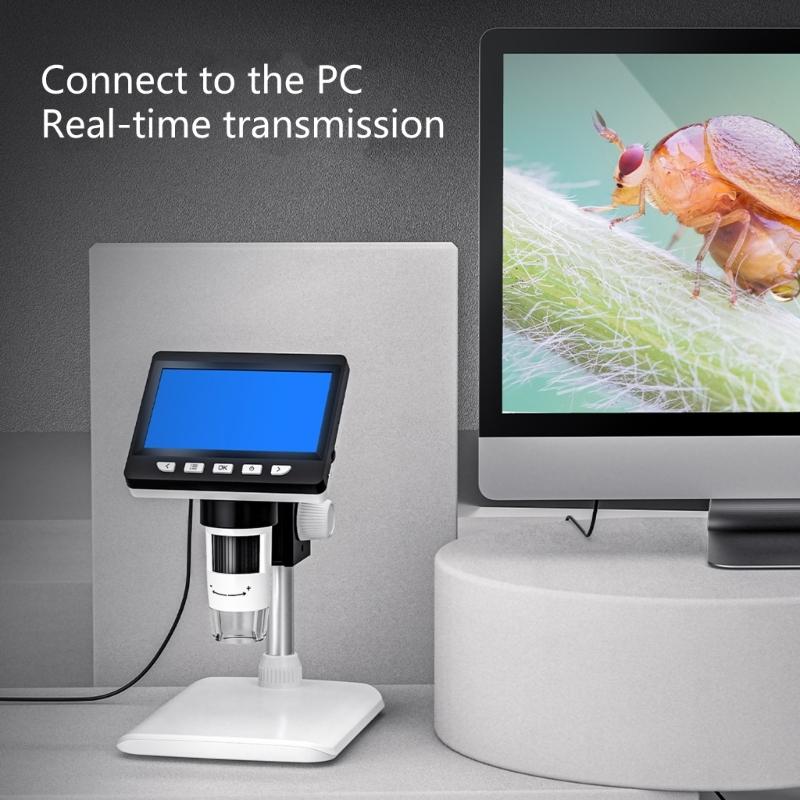 4.3Inch Digital Microscope with 50-1000X Zooming Coin Microscope for Electronics Repair and Coin Inspection Scientific