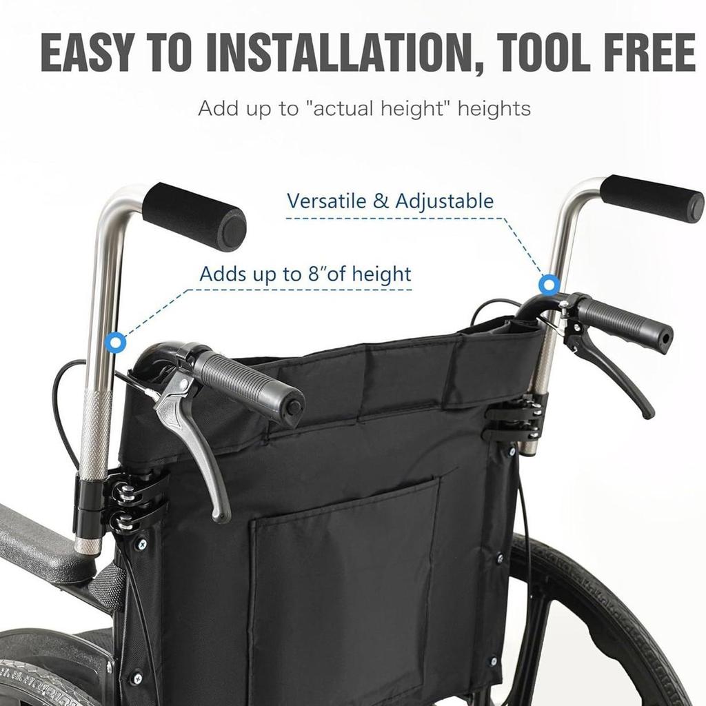 Universal Retractable Wheelchair Handle Extender, 300 Lbs Capacity