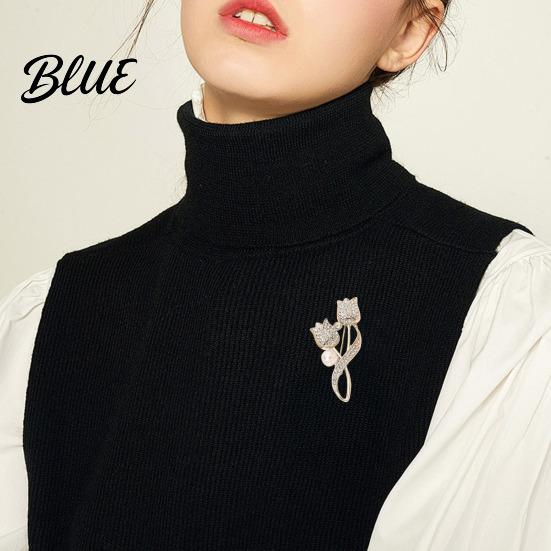 Decorative Collar Pin Women Alloy Brooch Pin Tulip Shape Lapel
