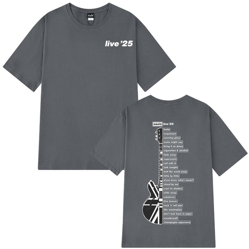 ZheXiong TEE Oasis Live &rsquo;25 Wembley Tour T-shirt Fan Merchandise Zomer Top Heren Oversized Hip-hop Mode T-shirts Hoge Kwaliteit Casual Heren T-shirts XL