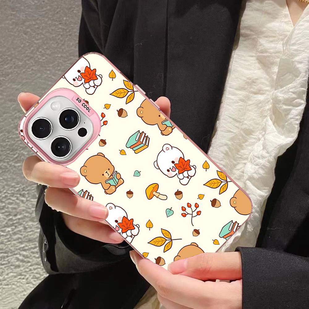 Cute Bubu Dudu Phone Case For IPhone 17 16 15 14 11 12 13 Pro Max Pro Plus Colored Silver Cover