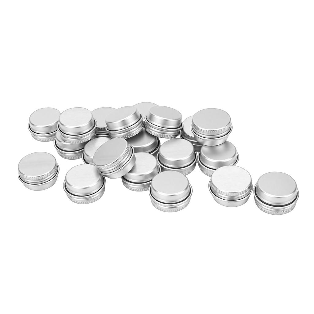 20pcs 5ml Empty Aluminum Round Tins with Screw Top Lids Reusable Aluminum Tin Jar Refillable Containers