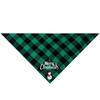 Festive Plaid Pet Drool Bib - All-Cotton Red, Black & Green Triangle Scarf