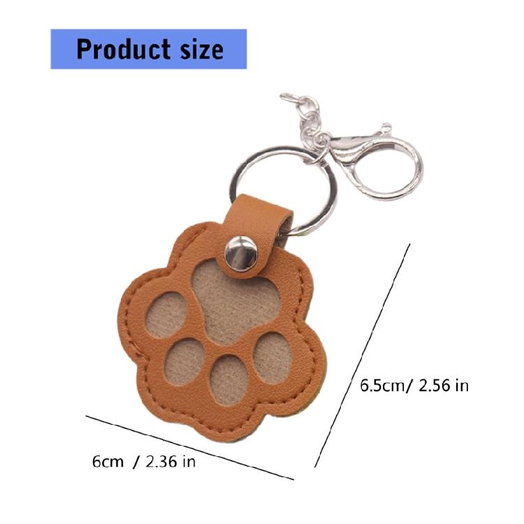 PU Leather Pet Hair Memorial Keychain Space Saving Hair Preservation Multifunctional Designs Portable Accessory