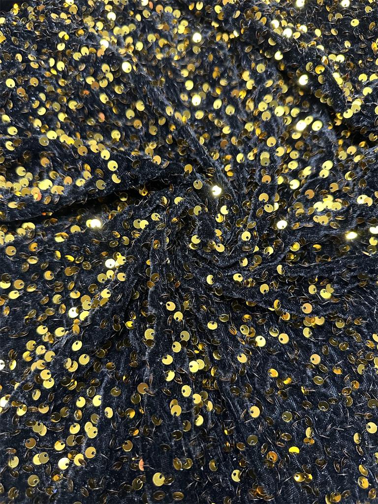 African Velvet Lace Fabric 5 Yards Nigerian Sequins Lace Fabric for Sewing Wedding Luxury Dress French Sequins Material Women