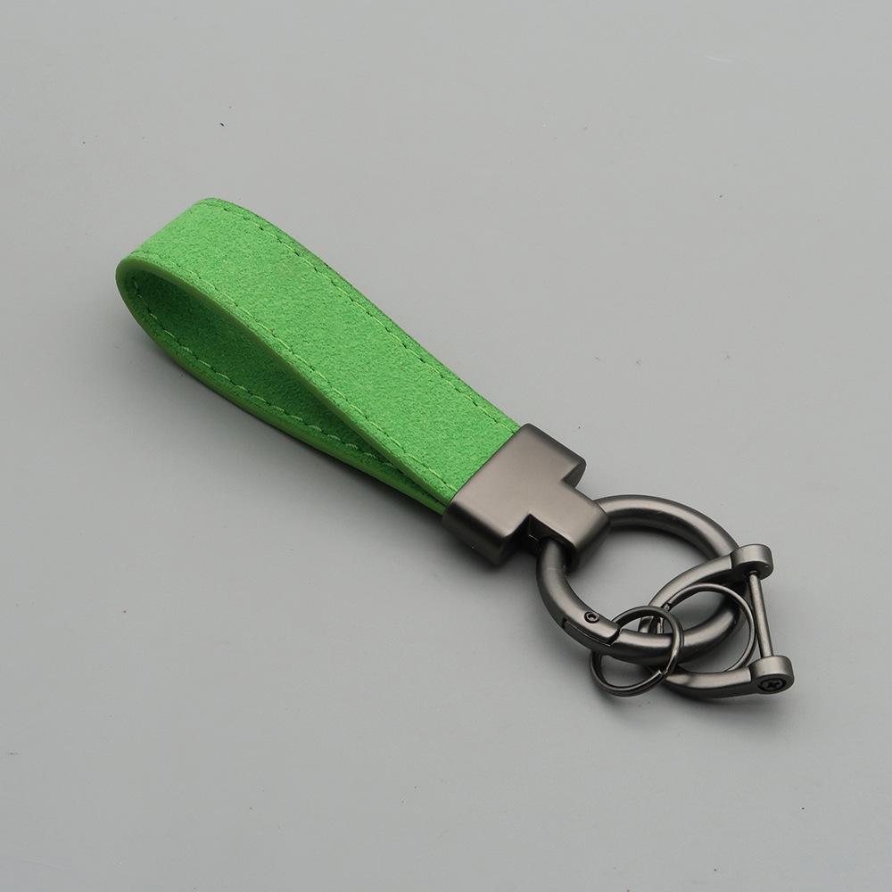 Laser Custom Logo Keyring Box Set Gift Personalized Name Number T Buckle Suede Leather Keychain Bag Car Key Chain Men’s Women‘s
