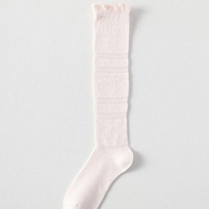 Summer Lightweight Ankle Socks for Children in Gray Ballet-style Long Stockings with Mesh Holes and Hollowed-out Design, Featuring A Simple Style.