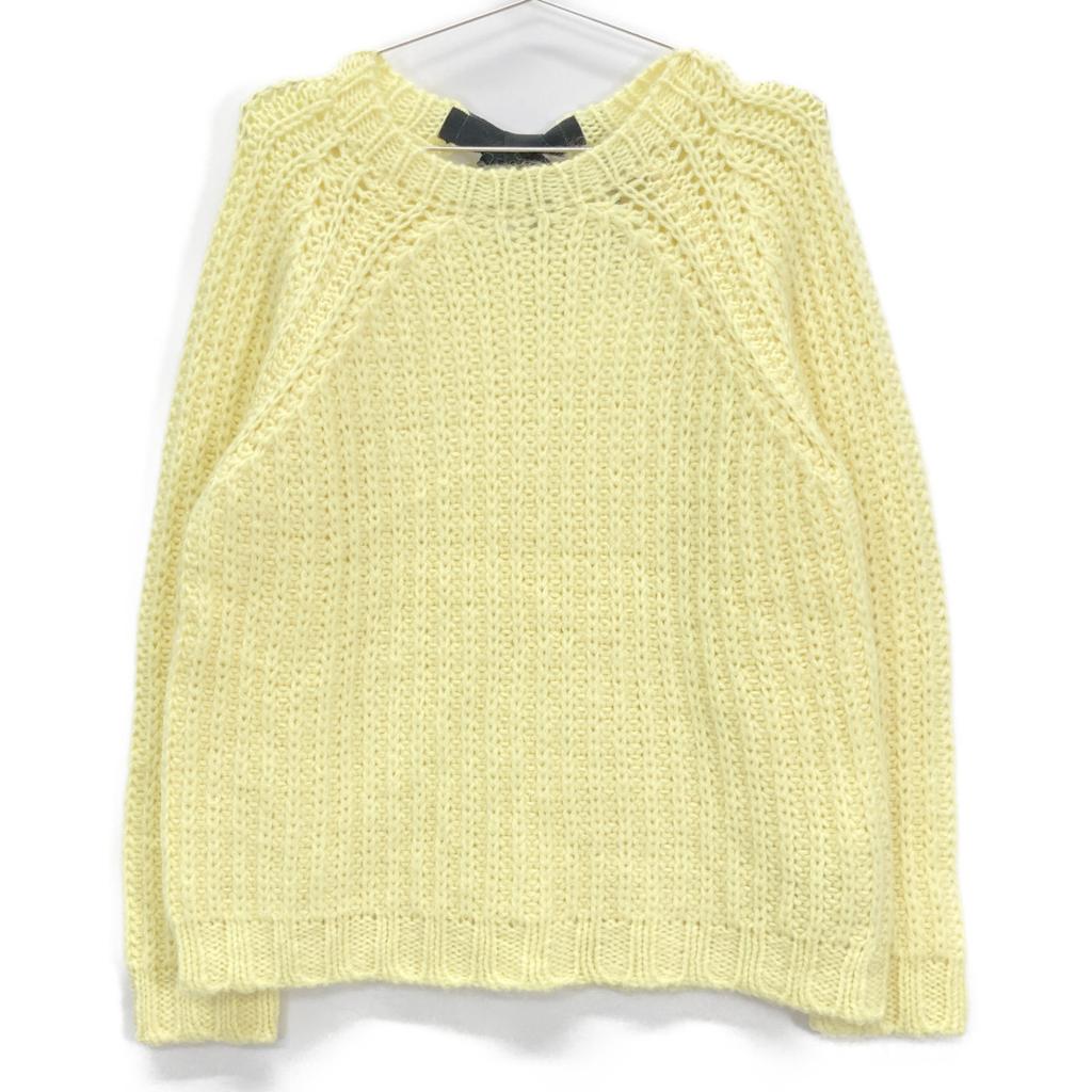Red Valentino XR3KC12G Yellow Mohair Cable Knit Tops S yellowUsed