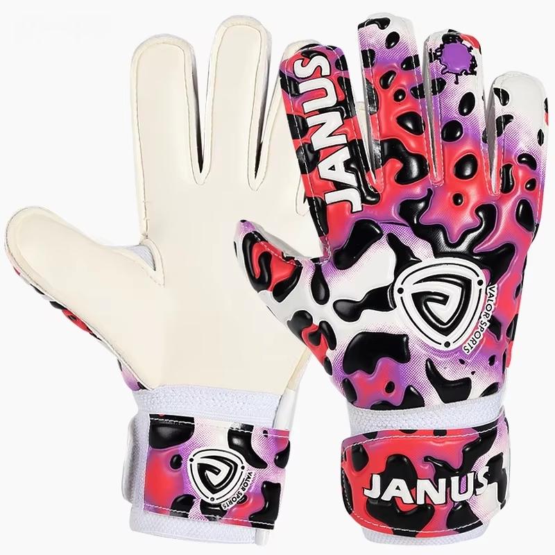 New Style Kids Finger Protection Soccer Gloves Professional Children Leopard Soccer Football Goalkeeper