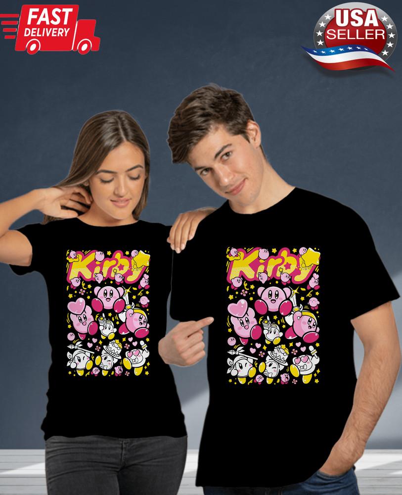 

Black Kirby shirt Gaming Japan T shirt Anime Shirt All Size 3XL