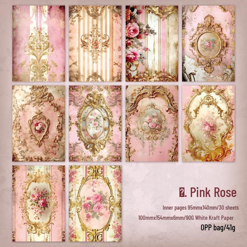 Rococo Palace Retro Journal Material Stickers: 4 Styles