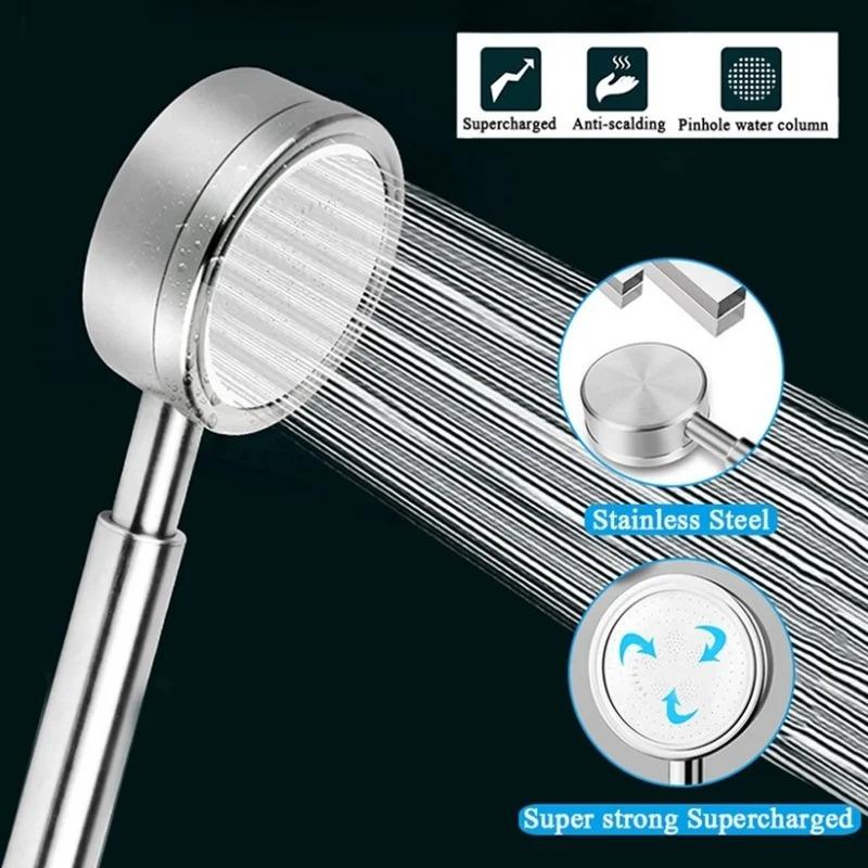 Edelstahl Badezimmer Handbrause Duschkopf Hochdruck Wassersparend Sprühkopf Supercharged Regendusche Duschkopfh