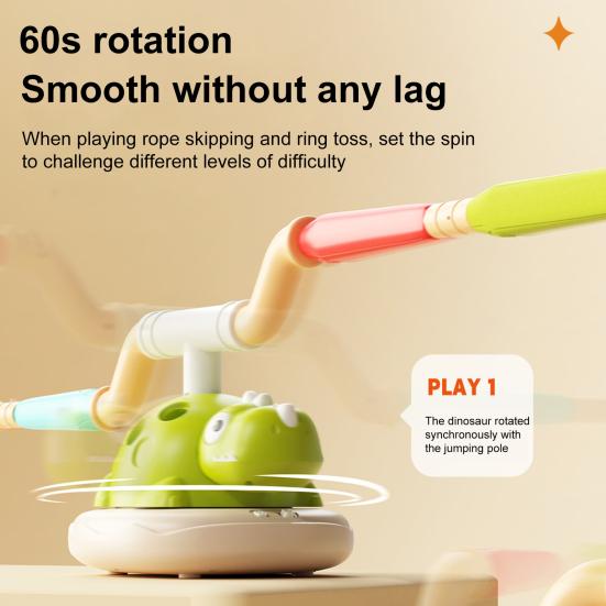 3 In 1 Musical Jump Toy Ring Toss Game Stomping Rocket Launcher