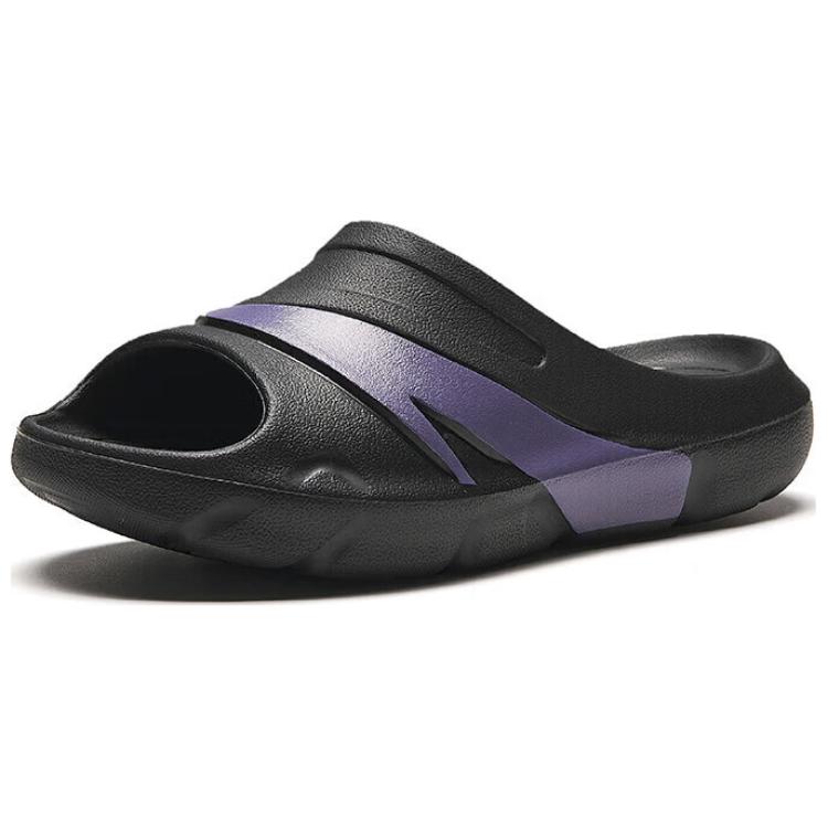 Anta C37 Series Quiet Abrasion Resistant Slide Slippers Women's Black Purple 122438523-2