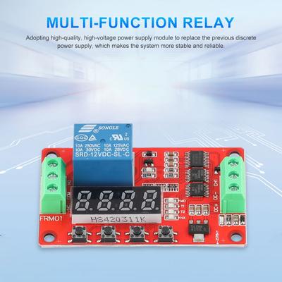 FRM01 Relay Board Multifunction LED Digital Time Delay Relay Module DC 5V 12V 24V 1CH Loop Delay Self-Locking Timing Board