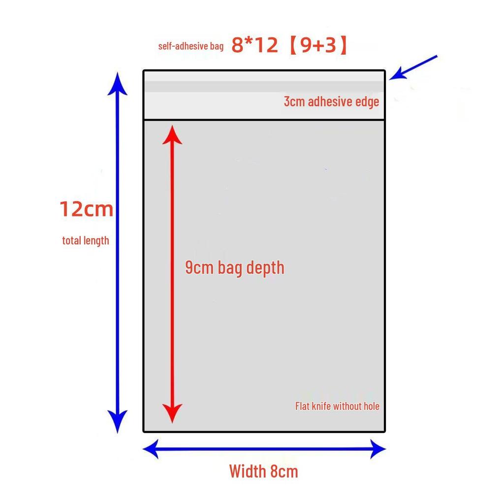 Width 8 In Self-Adhesive Transparent Packaging OPP Bag
