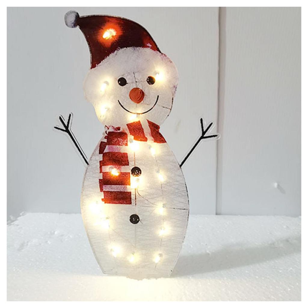 Acrylic Snowman Ornament with LED Light Cute Lovely Interesting Santa Ornament for Holiday Party Decoration