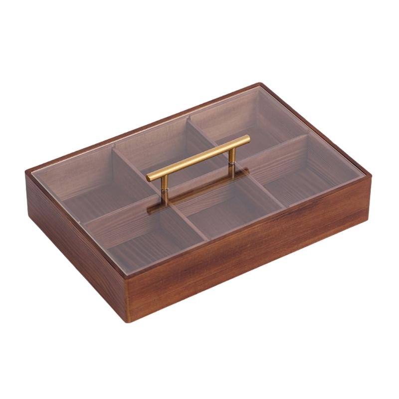 Stylish Candy Box Elegant Wood Dry Fruit Container with Cover for Living Room Elegant Snack Organizer for Household Use