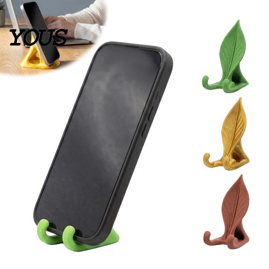 Unique Gift for Plant Lovers 3D Printed Leaf Phone Holder, Desktop Cell Stand Office and Eco Friendly PLA Holder Home, Realistic Bionic Design Mount,