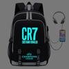 Cristiano Ronaldo Licensed Backpack With USB Charging Port Glow-in-the-Dark Design Lightweight School Outdoor Bag Teens