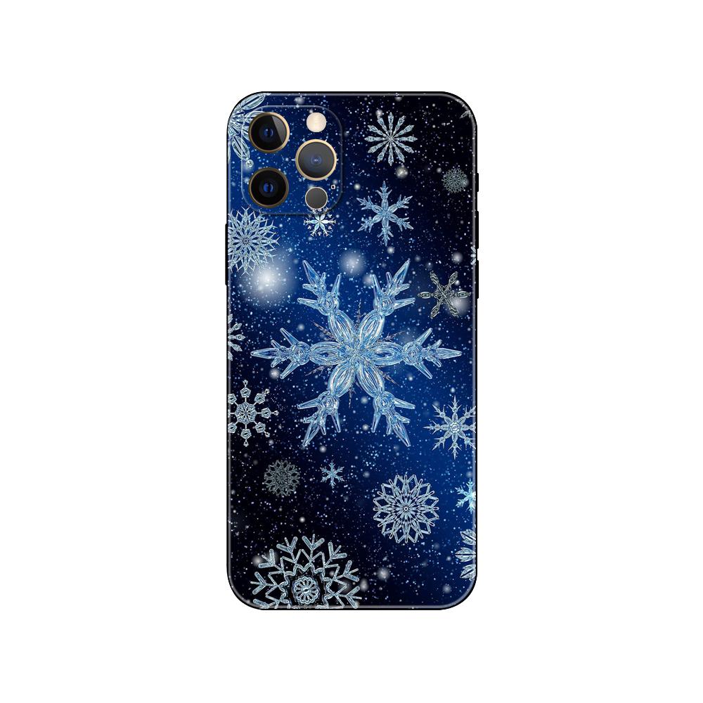 Winter Snowflakes Phone Case for Iphone 5 5s 2020se 6 6s 7 8 Plus X 10 XR XS 11 12 13 Mini Pro MAX Black Tpu Back Cover