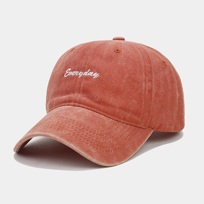 New Washed Letter Embroidered Baseball Cap Men's and Women's Summer Retro Soft Top Cap Outdoor Fashion Versatile Hat