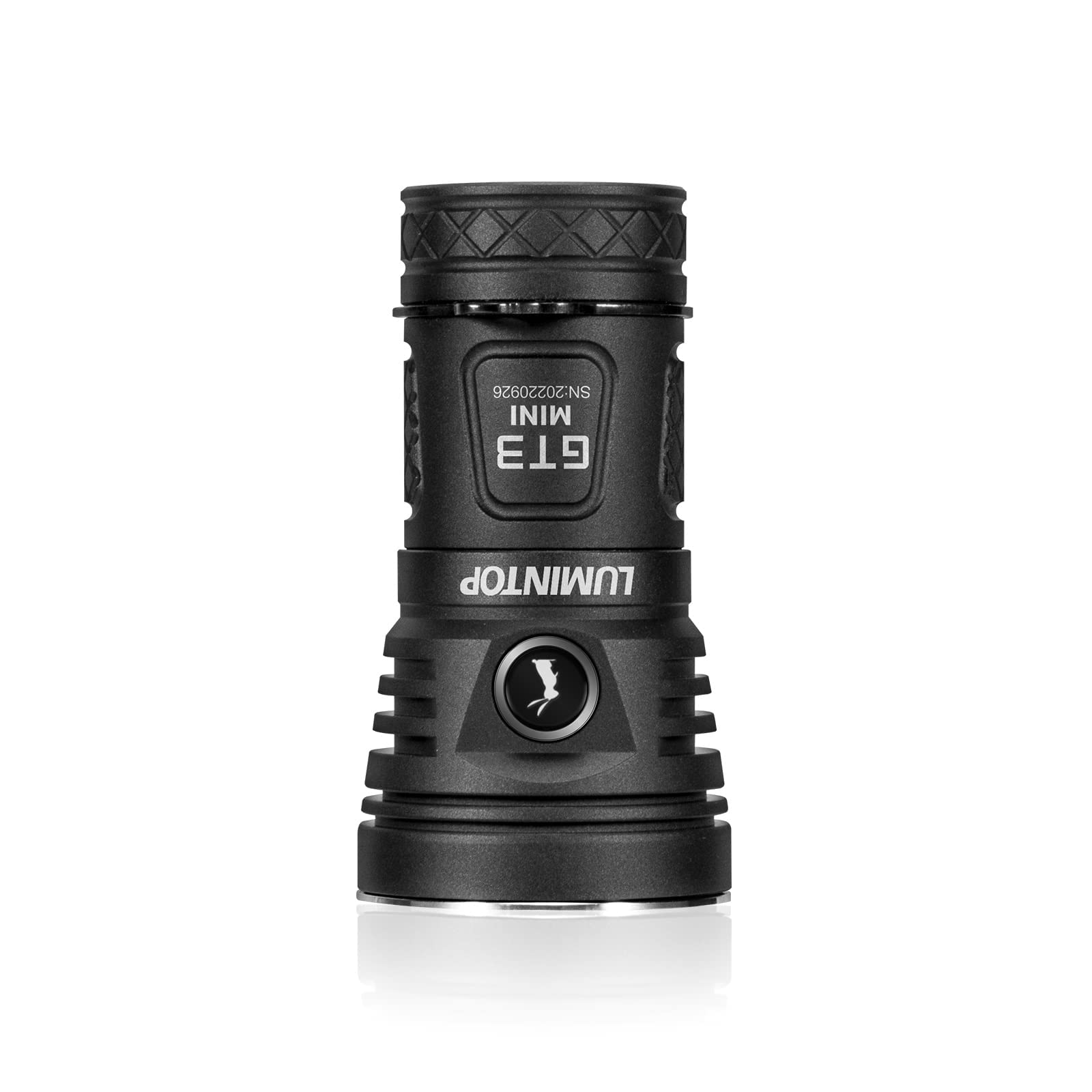 

LUMINTOP LED Rechargeable Handheld 6500 Lumens Maximum Beam Distance of 285 IP68 for Emergency Use and Power Outages Ultra-Bright Flashlight, чорний
