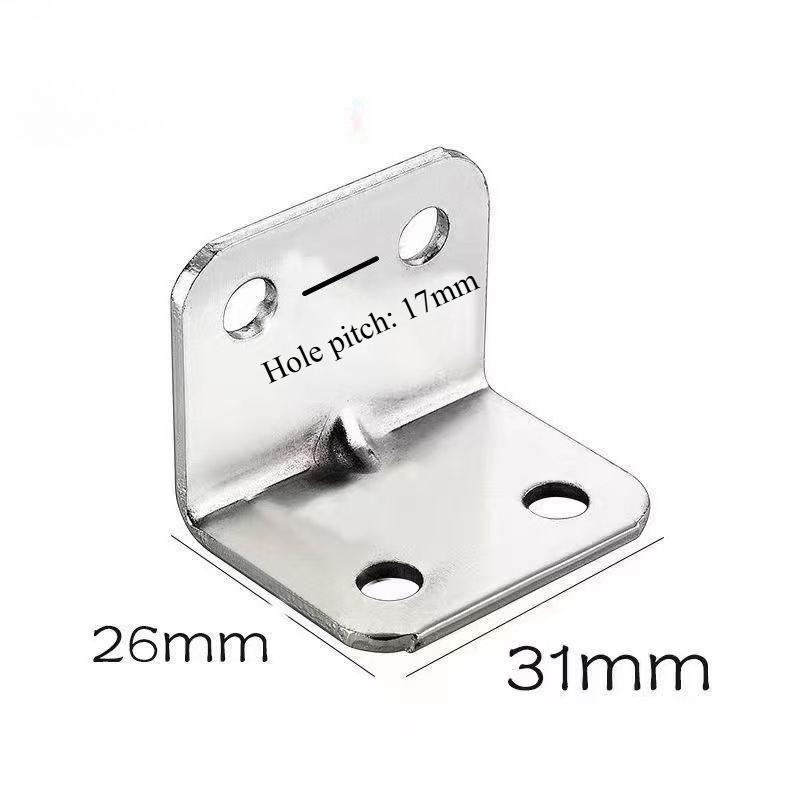 10 Corner Brackets + 60 Thickened Corner Brackets Stainless Steel Right-angle Fasteners, for Fixing Tables, Chairs, Wooden Beds, 90-degree Connection.