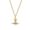 Tiny Orb Saturn Laser Aurora Pendant Necklace Women Necklace Gold 8053195081653
