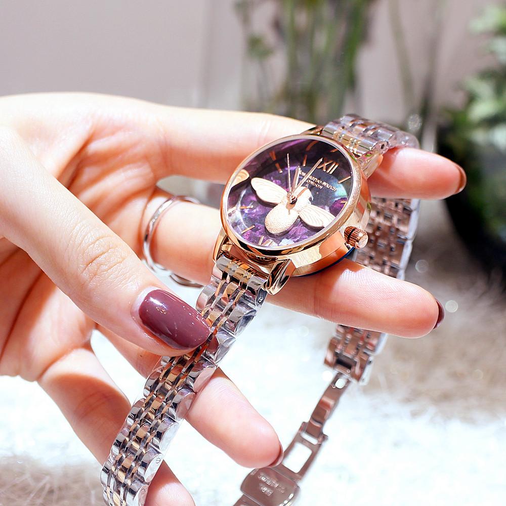 Counter French Niche Watch Women'S Fashion Bee Imported Movement Steel Belt Quartz Waterproof Tide Watch