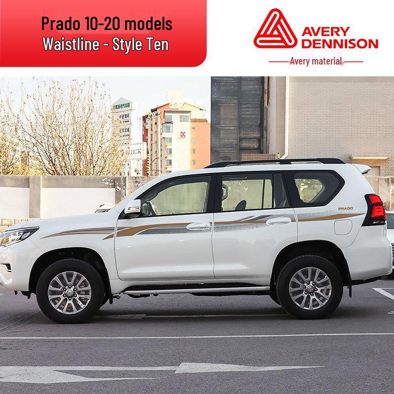 Toyota Prado 10-22 Models Car Body Color Stripe Decal Waistline Sticker.