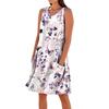 Women Sleeveless V Neck Casual Dress with Pockets Floral Print Relaxed Fit Summer A Line Dress for Daily Wear
