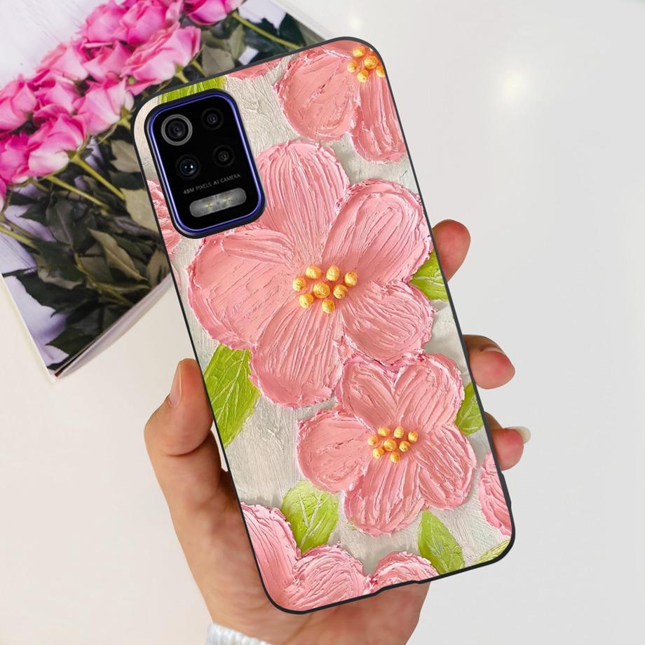 For LG K52 K42 K62 2020 Phone Case Back Cover Black Matte Soft TPU Silicone Bumper Shell For LG Q52 Q62 LGK52 K 62 Butterfly Bag