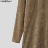 INCERUN Autunno Uomo Dolcevita Manica Lunga Spacchi Alti Tunica Top Pullover