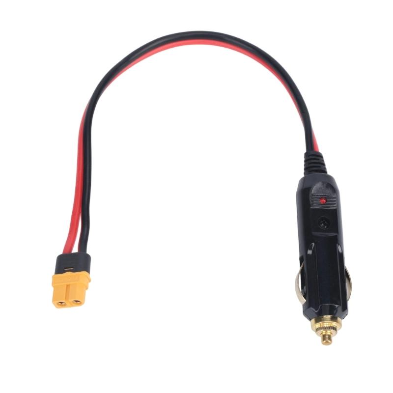 Car Lighter Plug to 60 Female Charging Cable, 12V 24V 14AWG Wire for Vehicle FPV Drones Battery Power Transfer