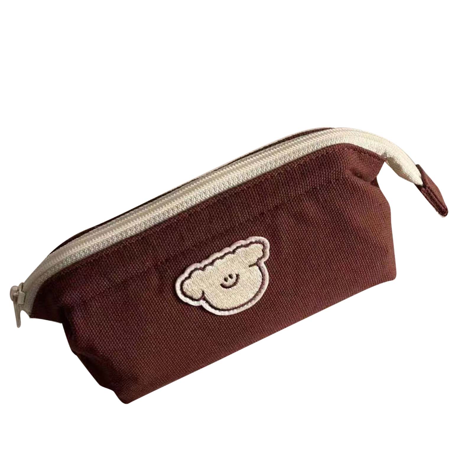 Pencil Bag Cute Cartoon Animal Style Smoothing Zipper Canvas Large Capacity Large Pencil Case for School Office Puppy