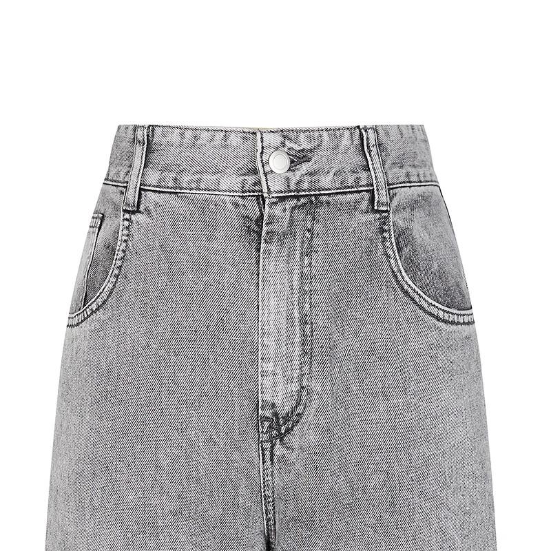 Less 2025 Spring Straight-Fit Washed Denim Jeans