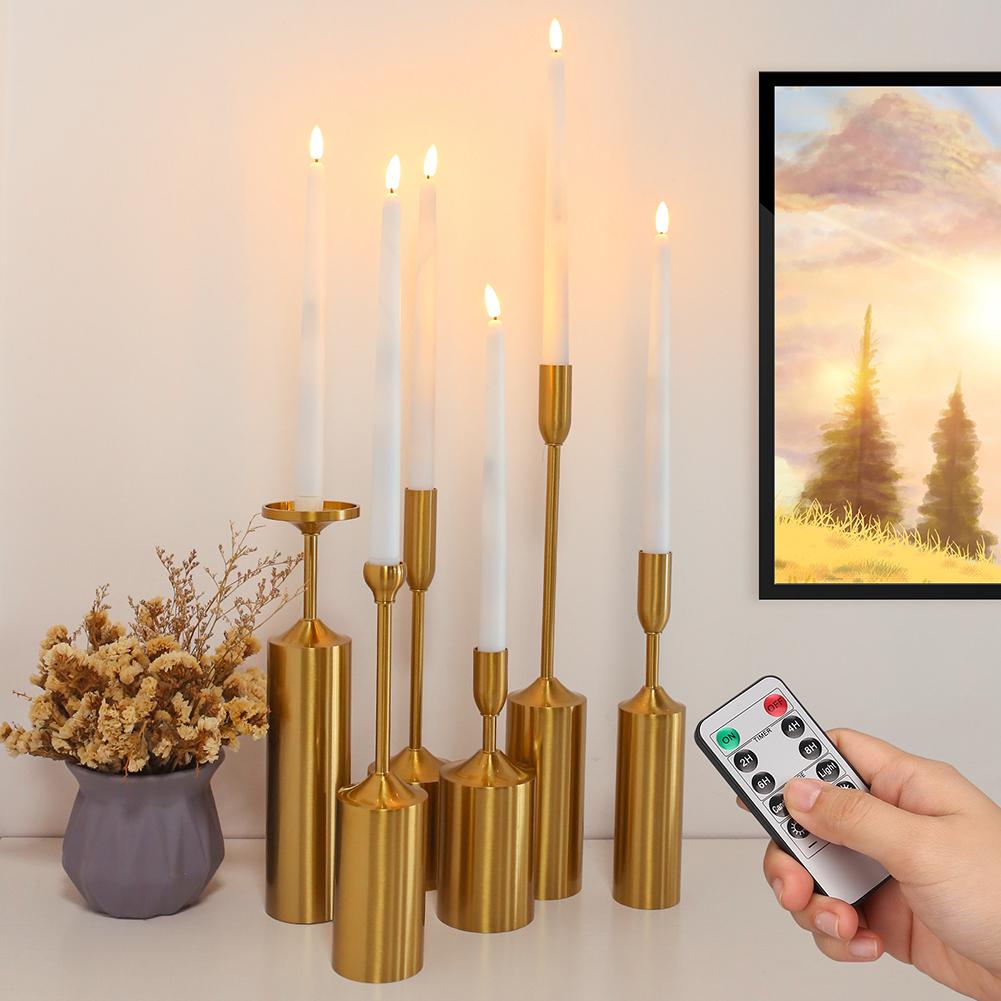 12/48Pcs Flameless Taper Candles Battery Operated LED Candle Flickering Candles Faux Candle Halloween Christmas Wedding Decor