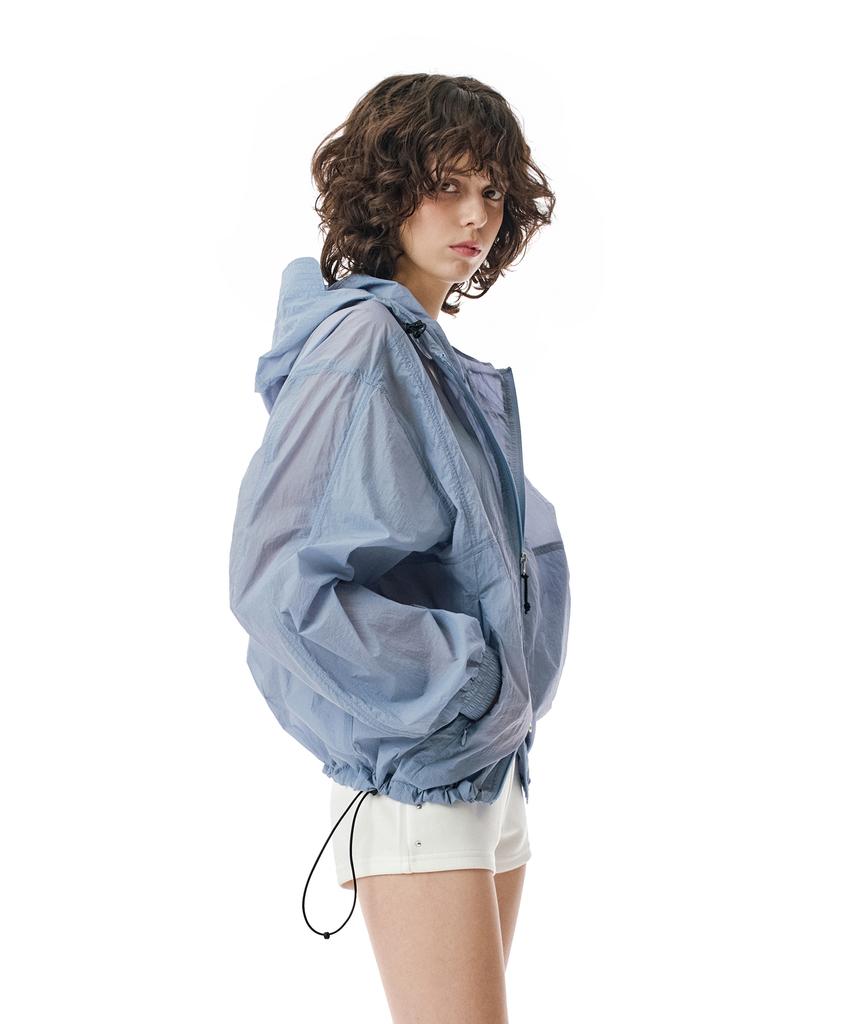 Coupe-vent à capuche transparente Secondmono [Bleu ciel]_Sejk010Bleu ciel