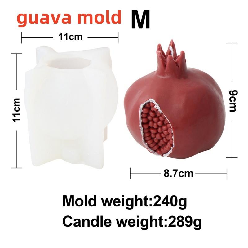 3D Grote Rode Granaatappel Kaarsvorm Siliconen Ananas Ananas Zeep Was Maken Emulatie Guave Fruit Mango Epoxy Hars Huisdecoratie