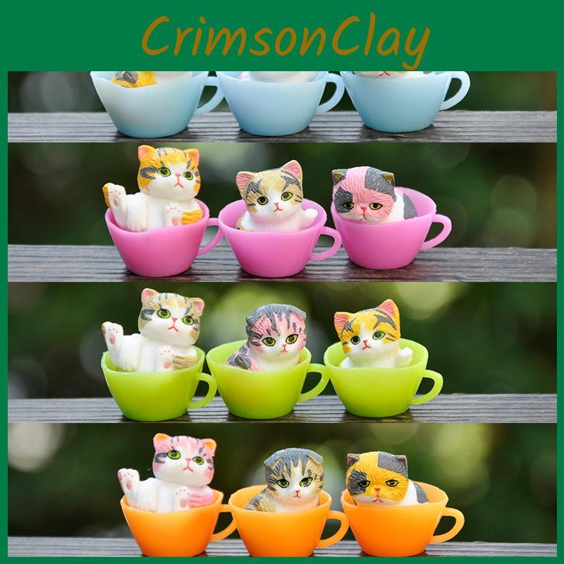 Katze Tasse Sammlerstück PVC Blind Box Spielzeug Kreative Deko für Kinder- und Erwachsenenbereiche